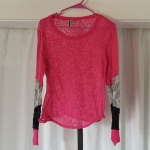 Long sleeve burn out top
